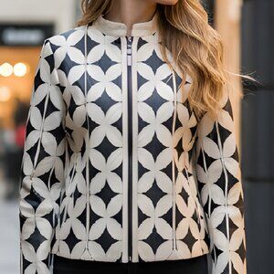 Outfit Womens Tops Blouses Shirt Sheer Jacket Leather Handmade Leaf